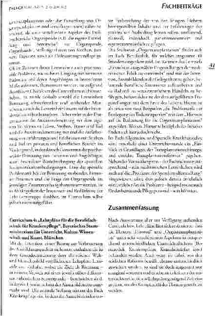 Vorschauseite 5: Hirntod, Organtransplantation und Pflege