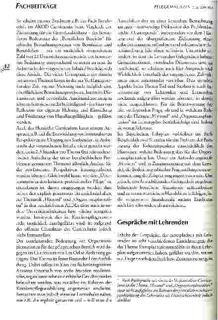 Vorschauseite 6: Hirntod, Organtransplantation und Pflege