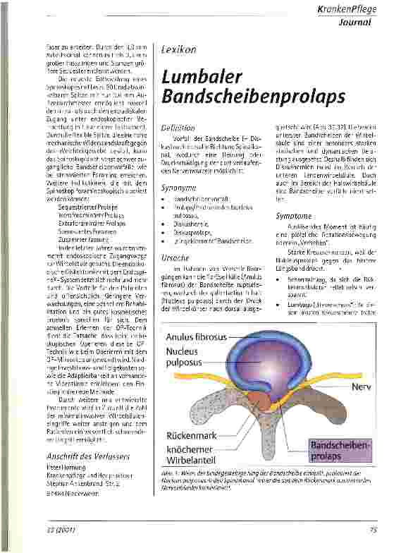 Vorschauseite 1: Lumbaler Bandscheibenprolaps