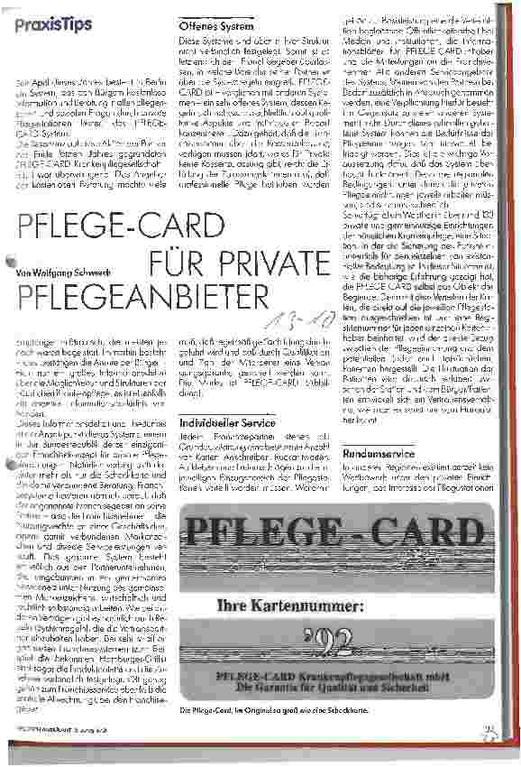 Vorschauseite 1: Pflege-Card für private Pflegeanbieter