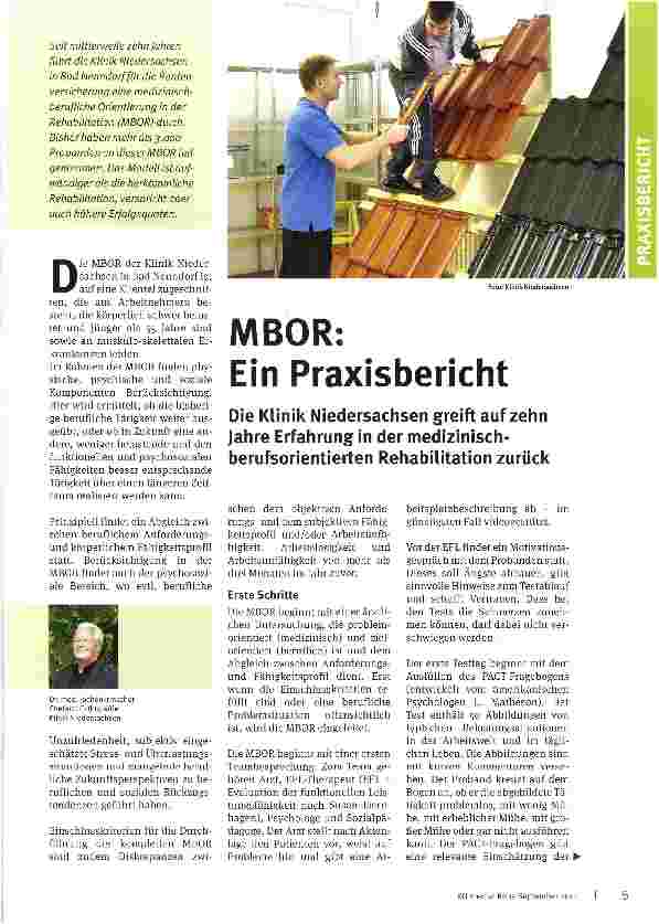 Vorschauseite 1: MBOR: Ein Praxisbericht