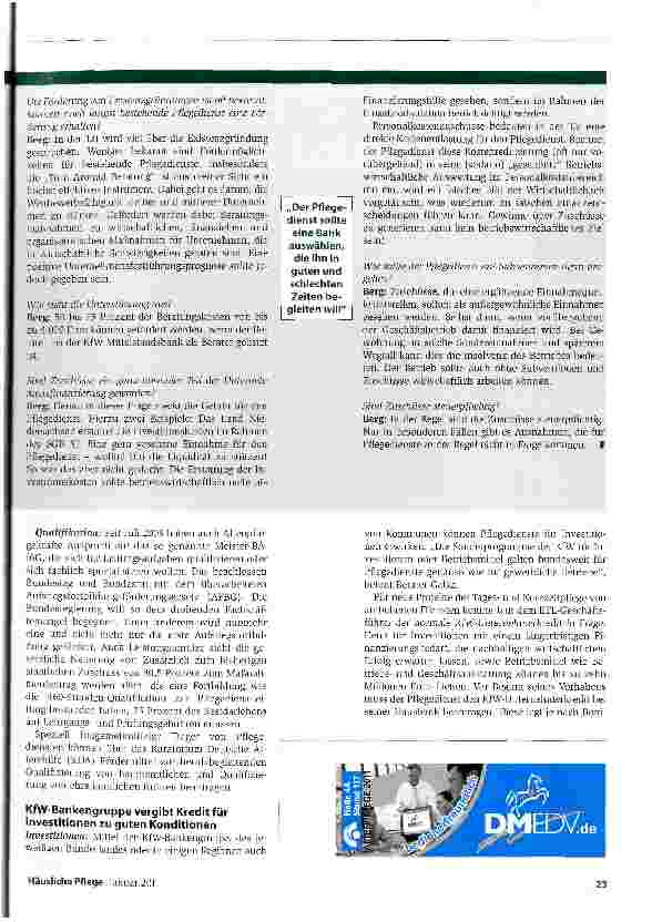Vorschauseite 4: Chancen für Pflegedienste: Den richtigen Fördertopf für Betrieb und Projekte findenLicht in den dichten Förderdschungel bringen