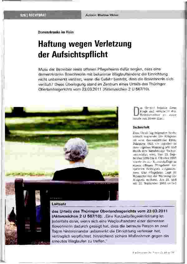 Vorschauseite 1: Haftung wegen Verletzung der Aufsichtspflicht