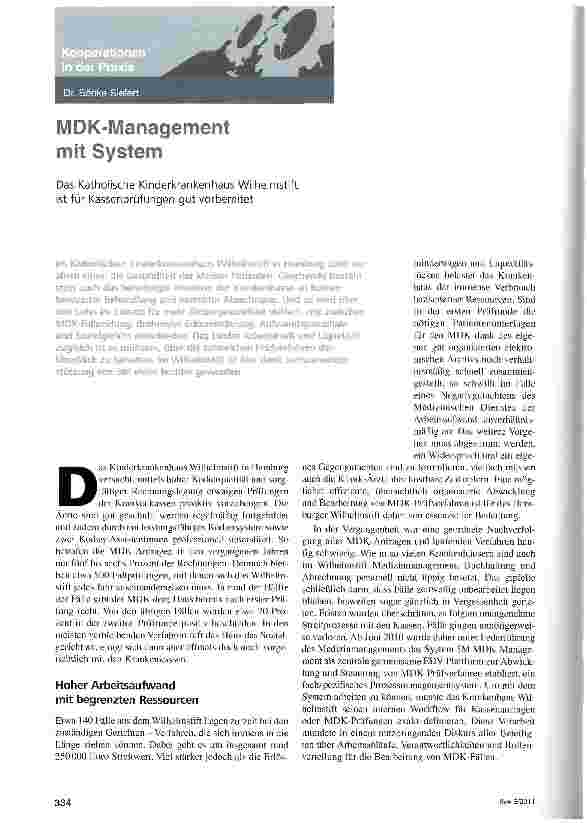 Vorschauseite 1: MDK-Management mit System