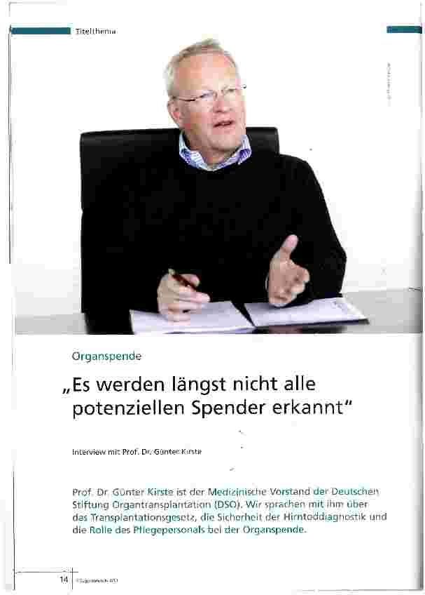 Vorschauseite 1: Es werden längst nicht alle potenziellen Spender erkannt