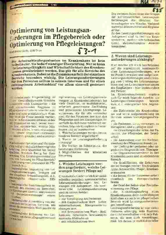 Vorschauseite 1: Optimierung von Leistungsanforderungen im Pflegebereich oder Optimierung von Pflegeleistungen?