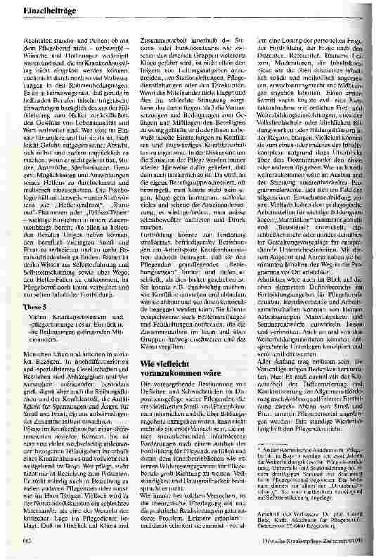 Vorschauseite 4: Mehr Fortbildung gegen den Frust - Versuch einer ersten Konkretisierung