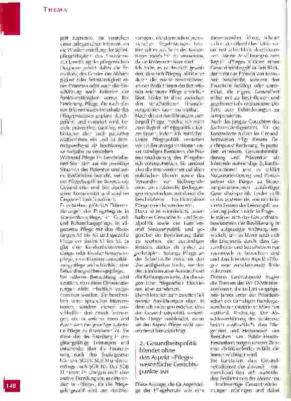 Vorschauseite 2: Gesundheitspolitik muss immer auch Pflegepolitik sein