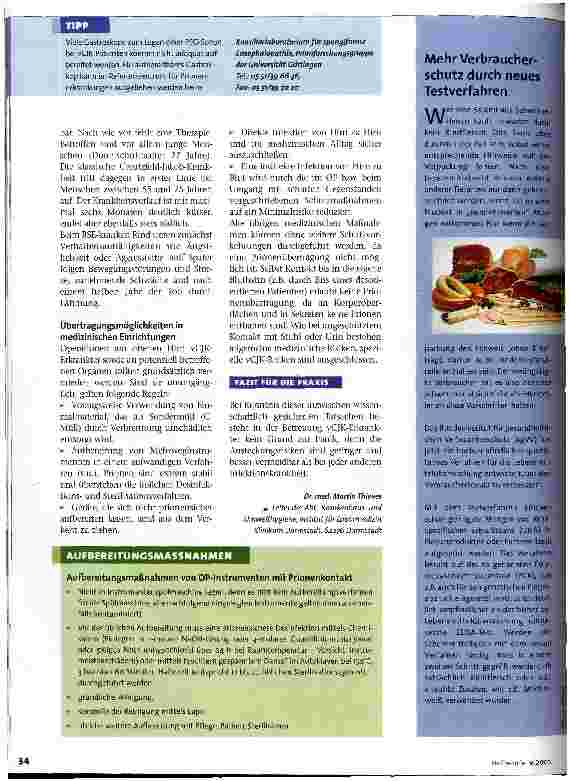 Vorschauseite 3: BSE - gibt es Risiken für die Pflege?