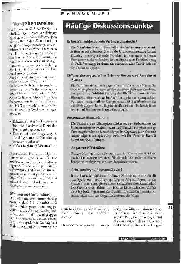 Vorschauseite 2: Einführung von Primary Nursing