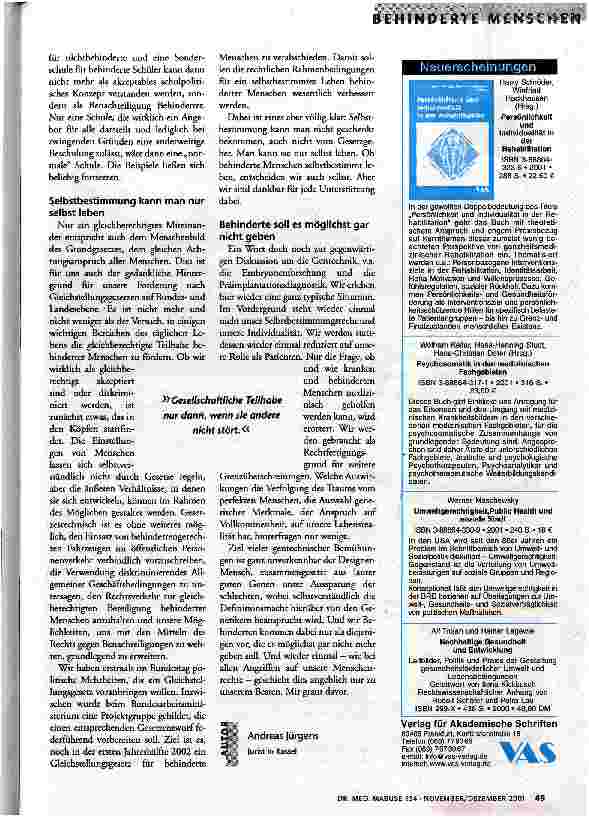 Vorschauseite 5: Es ist normal, verschieden zu sein Das Selbstbestimmungsrecht behinderter Menschen