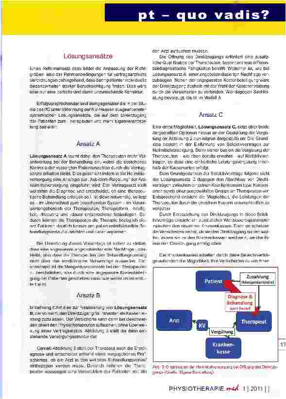 Vorschauseite 3: Neuordnung der Heilmittelversorgung durch DirektzugangTeil II: Auswirkungen auf die Physiotherapie