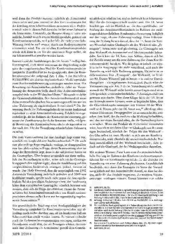 Vorschauseite 3: Patentschutzverlängerung für Kombinationsprodukte -oder doch nicht?