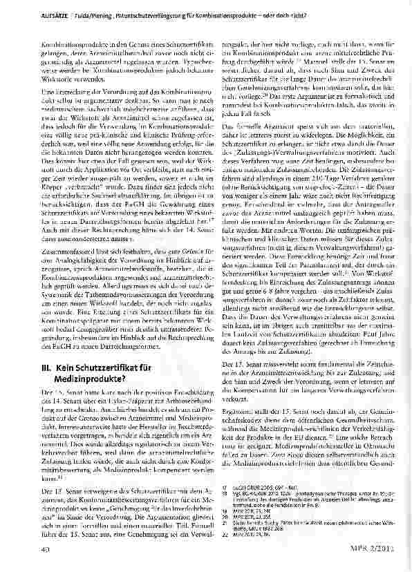 Vorschauseite 4: Patentschutzverlängerung für Kombinationsprodukte -oder doch nicht?