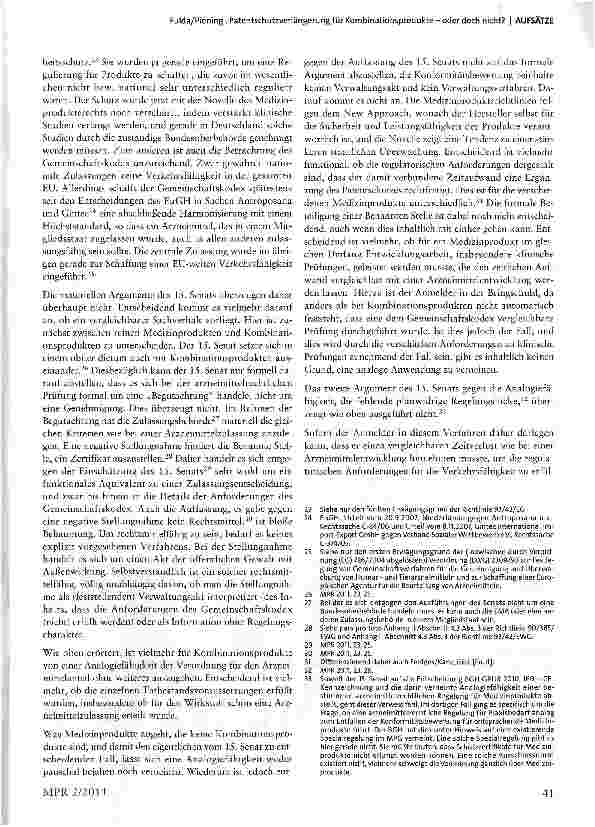 Vorschauseite 5: Patentschutzverlängerung für Kombinationsprodukte -oder doch nicht?