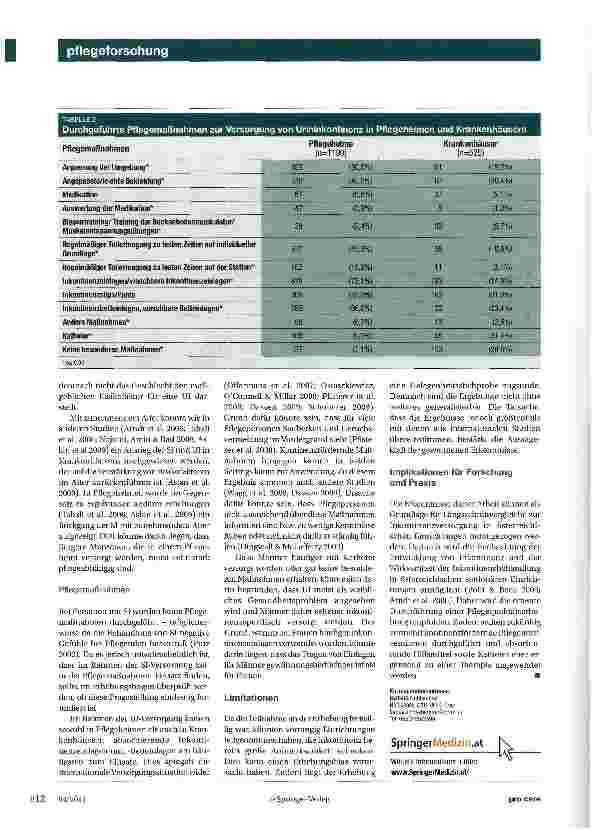Vorschauseite 3: Prävalenz der Inkontinenz und Pflegemaßnahmen