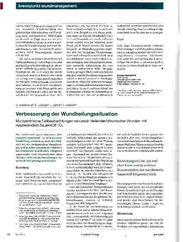Vorschauseite 1: Verbesserung der Wundheilungssituation