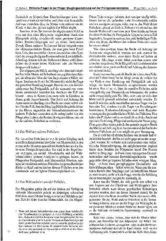 Vorschauseite 3: Ethische Fragen in der Pflege Säuglingsernährung auf der Frühgeborenenstation - Pflegende zwischen Fürsorge und Autonomie