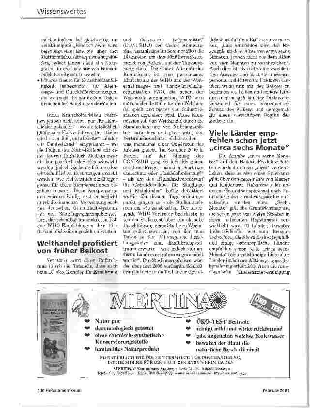 Vorschauseite 2: BEIKOST - STILLENEMPFEHLUNGEN MANIPULIERT VON SÄUGLINGSNAHRUNGSHERSTELLERN?