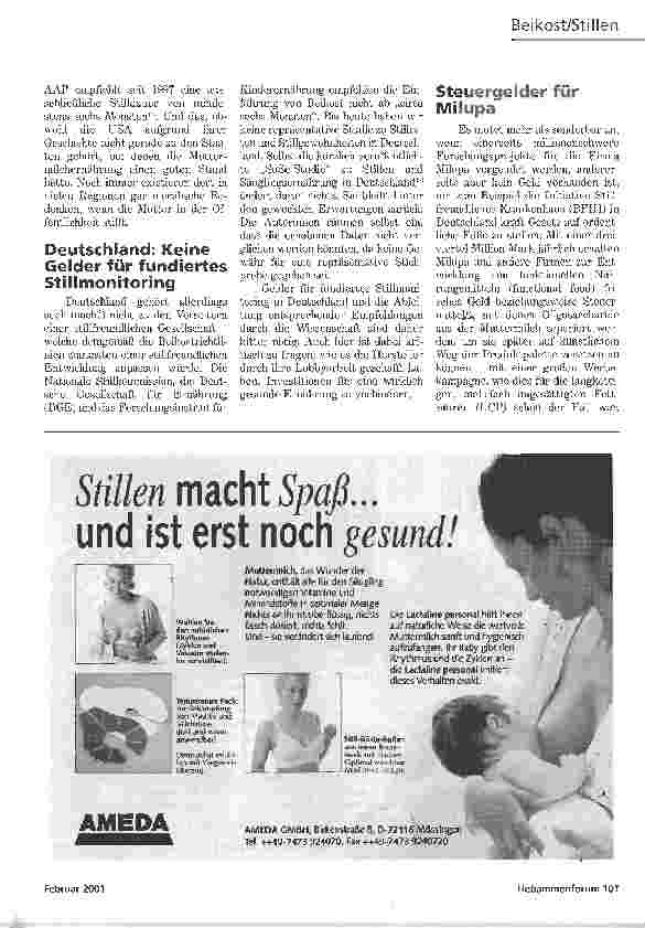 Vorschauseite 3: BEIKOST - STILLENEMPFEHLUNGEN MANIPULIERT VON SÄUGLINGSNAHRUNGSHERSTELLERN?