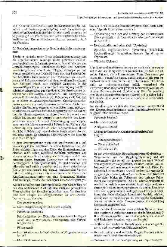 Vorschauseite 2: Probleme der Informations u. Kommunikationsstruktur im Krankenhaus