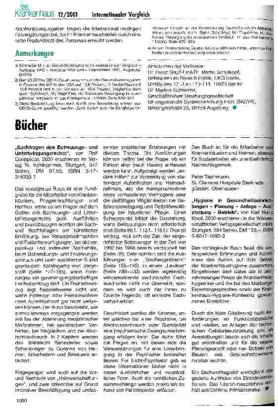 Vorschauseite 5: Ausgaben für Gesundheit und stationäre Versorgung im internationalen Vergleich Neue Daten und Ergebnisse