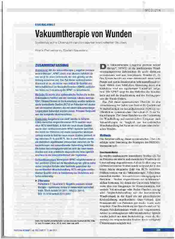 Vorschauseite 1: Vakuumtherapie von Wunden