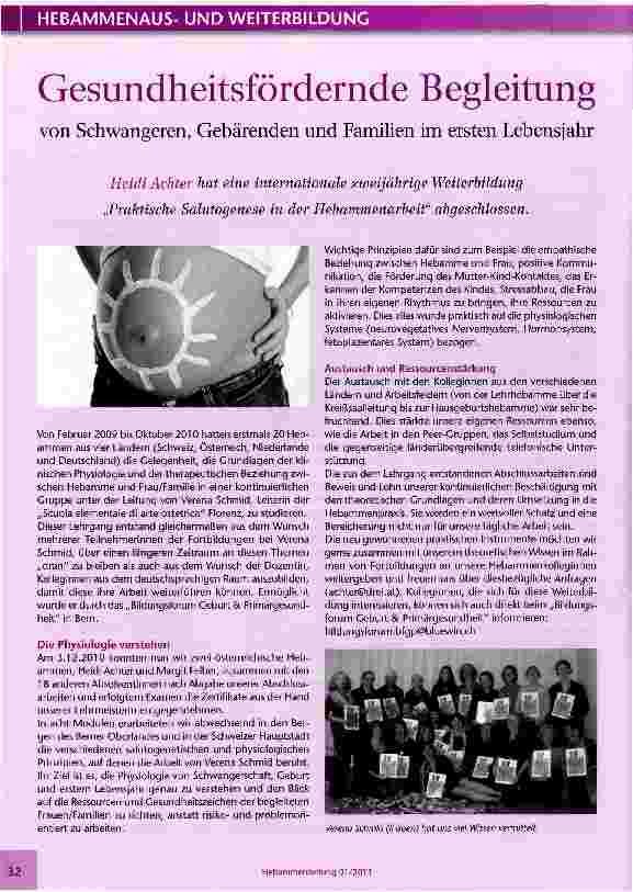 Vorschauseite 1: Gesundheitsfördernde Begleitungvon Schwangeren, Gebärenden und Familien im ersten Lebensjahr