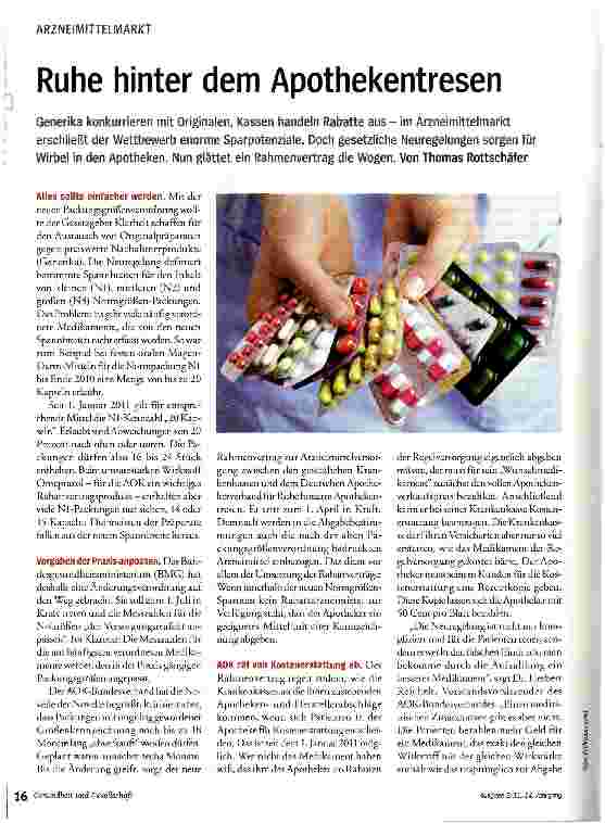 Vorschauseite 1: Ruhe hinter dem Apothekentresen