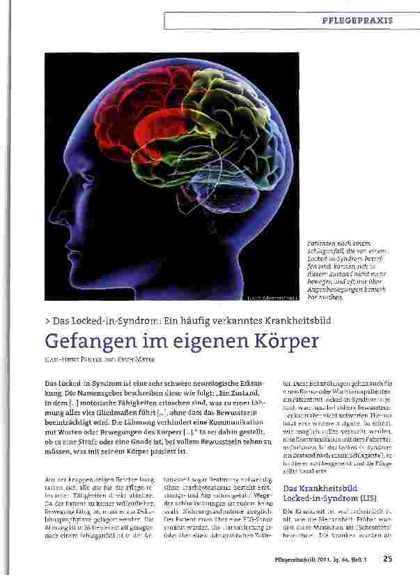 Vorschauseite 1: Das Locked-in-Syndrom: Ein häufig verkanntes KrankheitsbildGefangen im eigenen Körper