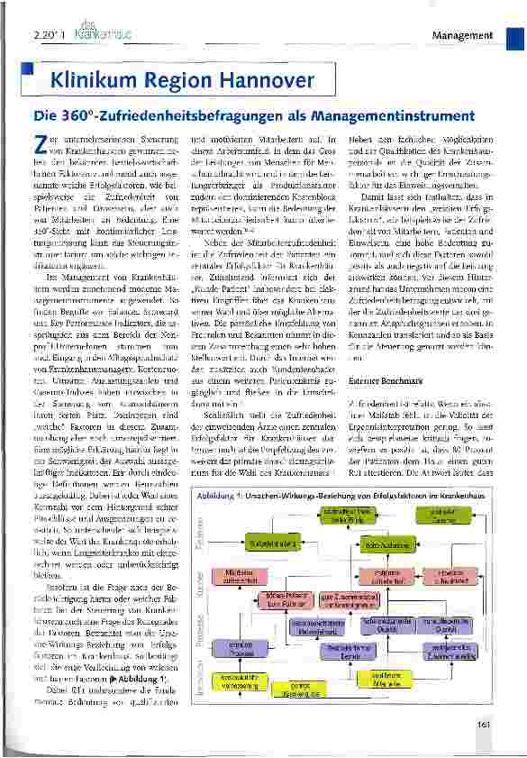 Vorschauseite 1: Klinikum Region HannoverDie 360°-Zufriedenheitsbefragungen als Managementinstrument