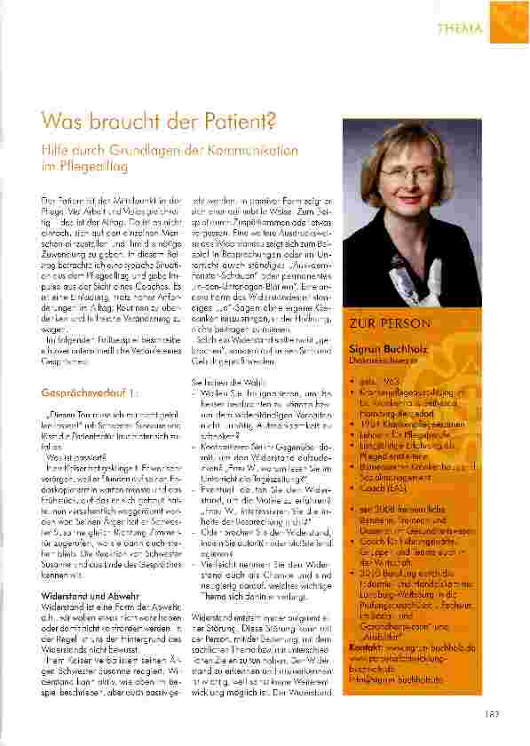 Vorschauseite 1: Was braucht der Patient?Hilfe durch Grundlagen der Kommunikation im Pflegealltag
