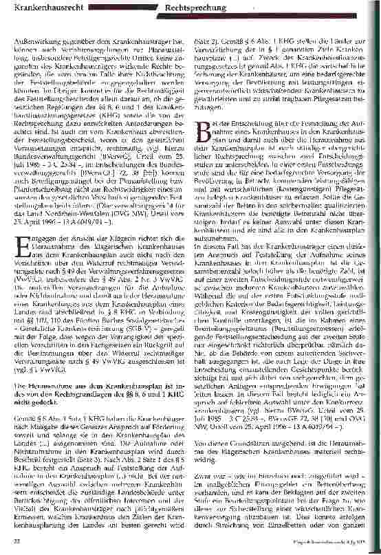 Vorschauseite 2: Zur Kündigung von Plankrankenhäusern auf der Grundlage § 110 SGB V