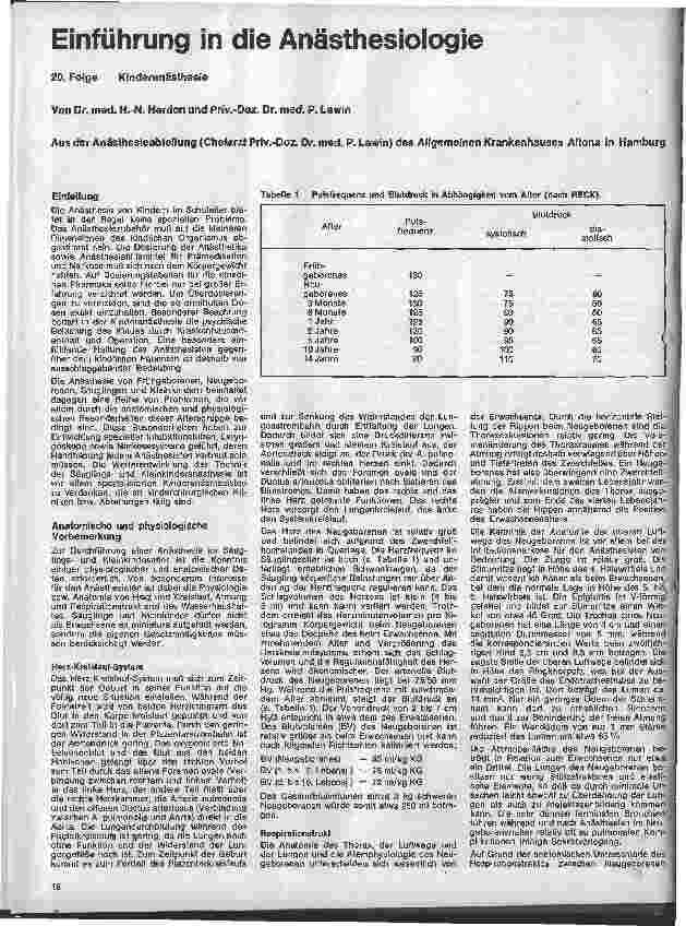 Vorschauseite 1: Einführung in die Anästhesie 20. Folge: Kinderanästhesie