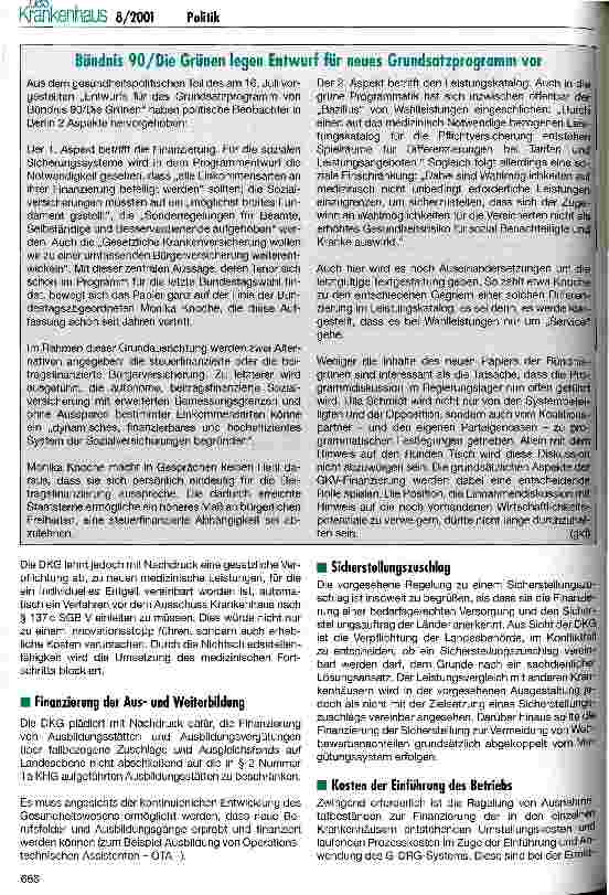 Vorschauseite 3: Referentenentwurf zum DRG-Einführungsgesetz liegt vor