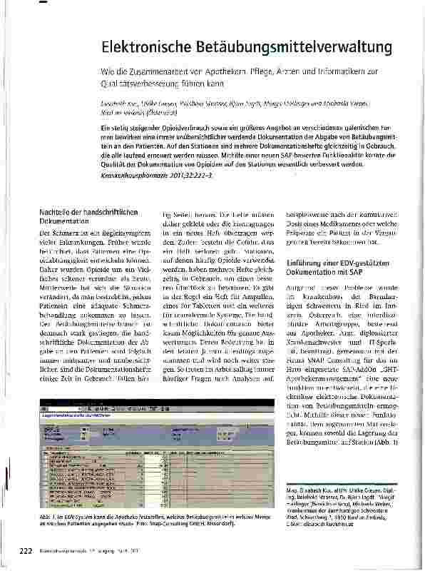 Vorschauseite 1: Elektronische Betäubungsmittelverwaltung