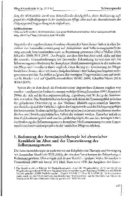 Vorschauseite 2: Herausforderungen der Evaluation eines Interventionskonzepts zur Selbst-managementförderung bei komplexen Medikamentenregimen in der ambulanten Pflege