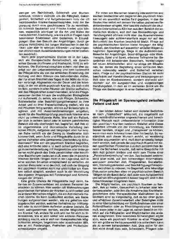 Vorschauseite 2: Pflegen in der Psychiatrie Beitrag zum Problem der Würde des psychisch Kranken