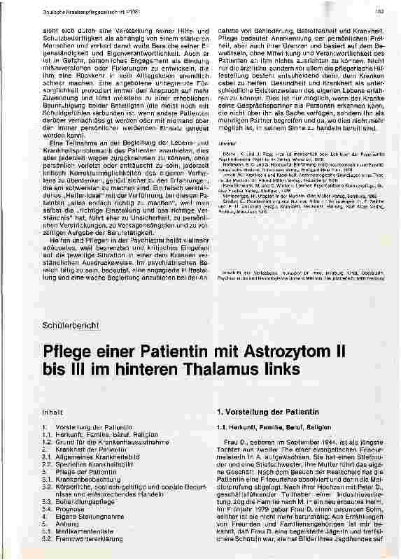Vorschauseite 4: Pflegen in der Psychiatrie Beitrag zum Problem der Würde des psychisch Kranken