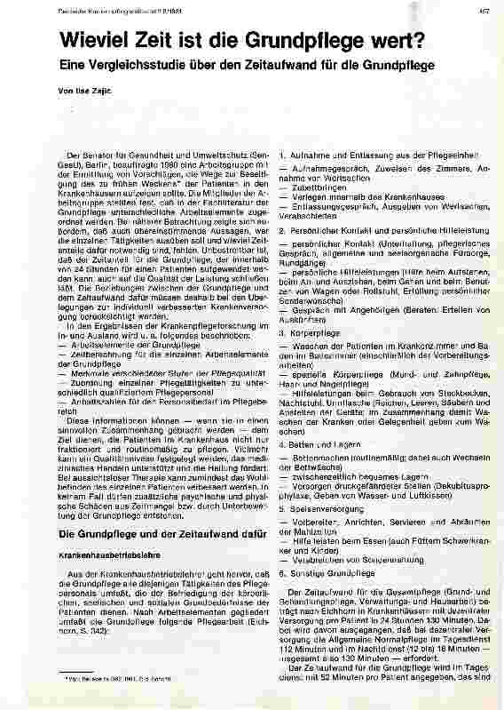Vorschauseite 1: Wieviel Zeit ist die Gruppenpflege wert