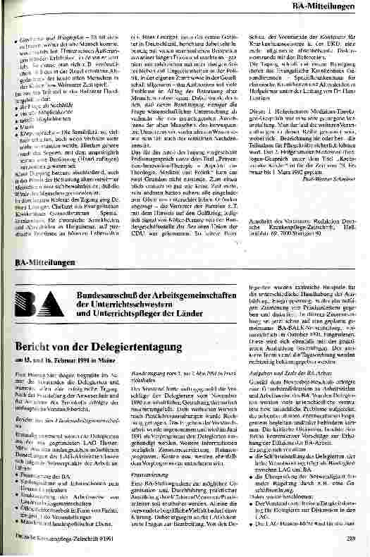 Vorschauseite 2: Alte Menschen in Arztpraxis und Klinik 1. Hofgeismarer Mediziner-Theologen-Gespräch am 8.-9. Februar 1991