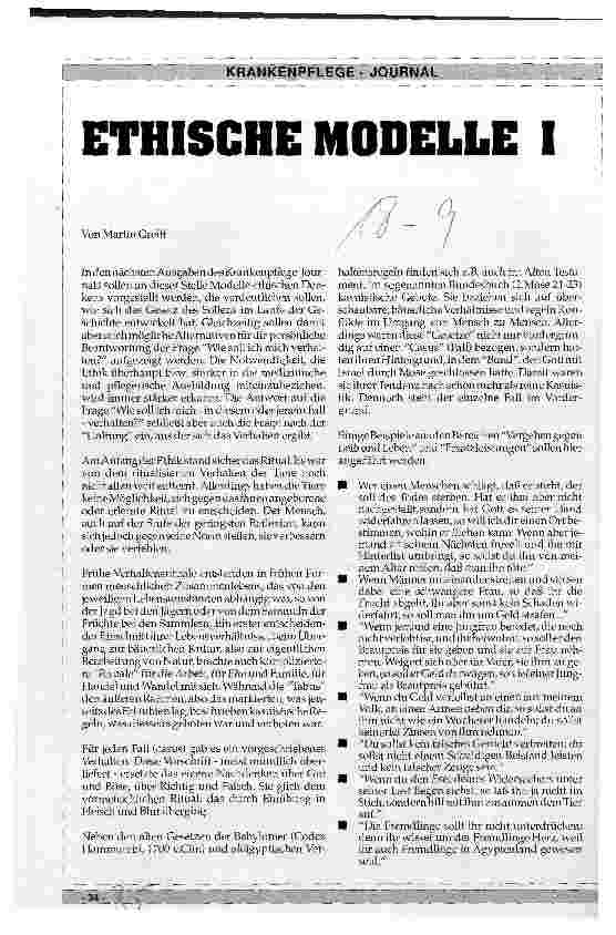 Vorschauseite 1: Ethische Modelle I