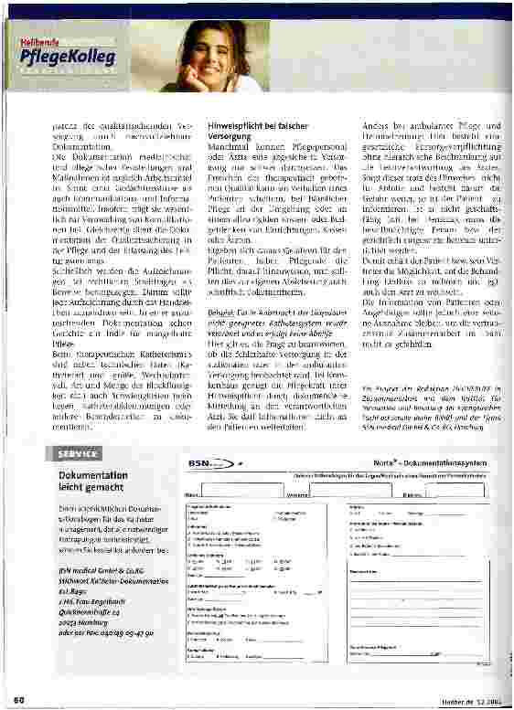 Vorschauseite 3: Zwischen Krankenblatt und Paragraphen Transurethrale Harnableitungssysteme, Teil 3