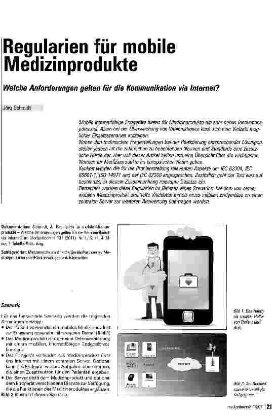 Vorschauseite 1: Regularien für mobile Medizinprodukte Welche Anforderungen gelten für die Kommunikation via Internet?