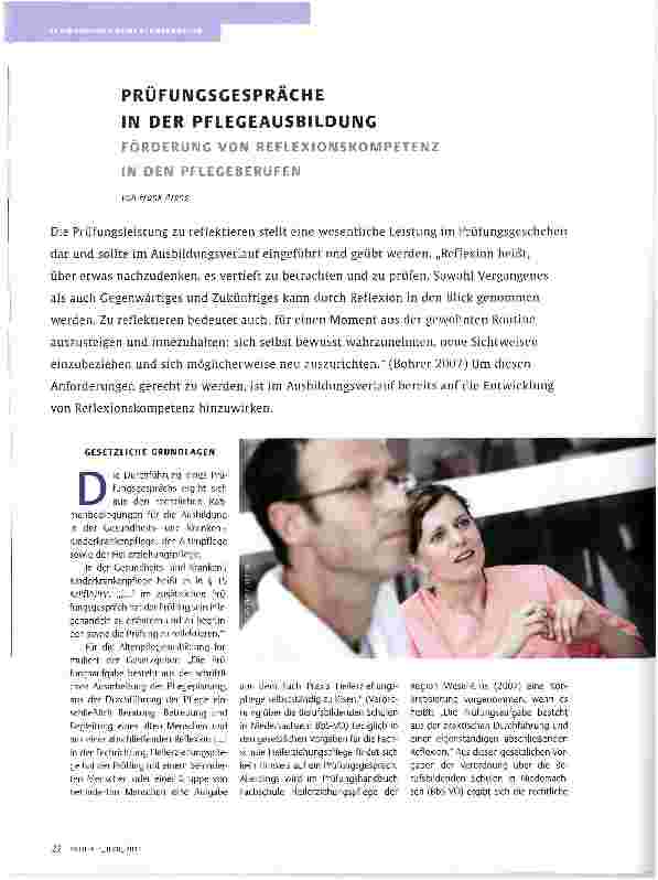 Vorschauseite 1: PRUFUNGSGESPRACHE IN DER PFLEGEAUSBILDUNG