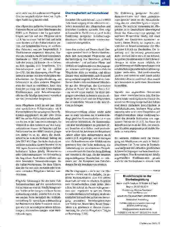 Vorschauseite 2: Möglichkeiten und Grenzen der Palliativversorgung im Pflegeheim
