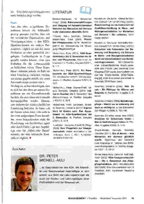 Vorschauseite 6: KDA-Quartiershäuser - eine Antwort auf den Fachkräftemangel?