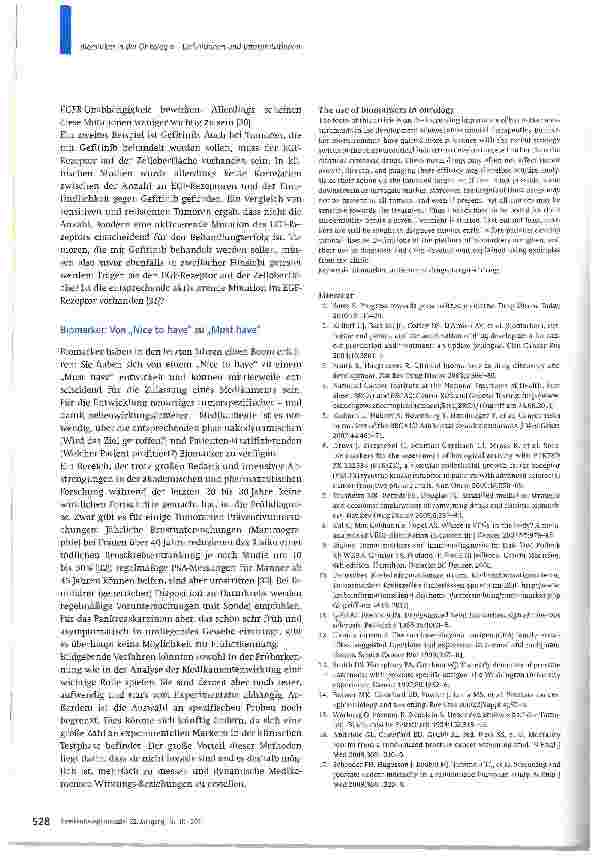Vorschauseite 6: Biomarker in der Onkologie -Definitionen und Interpretationen
