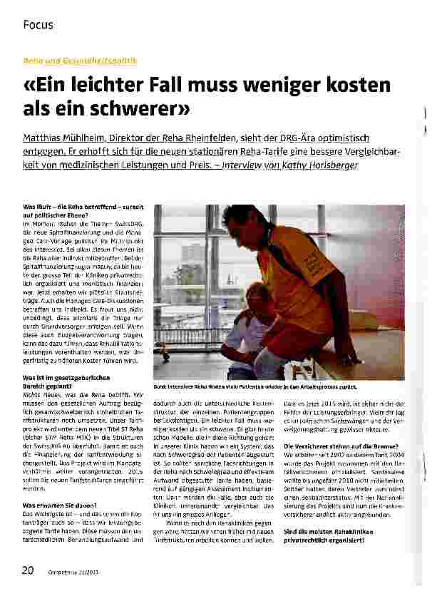 Vorschauseite 1: Ein leichter Fall muss weniger kosten als ein schwerer