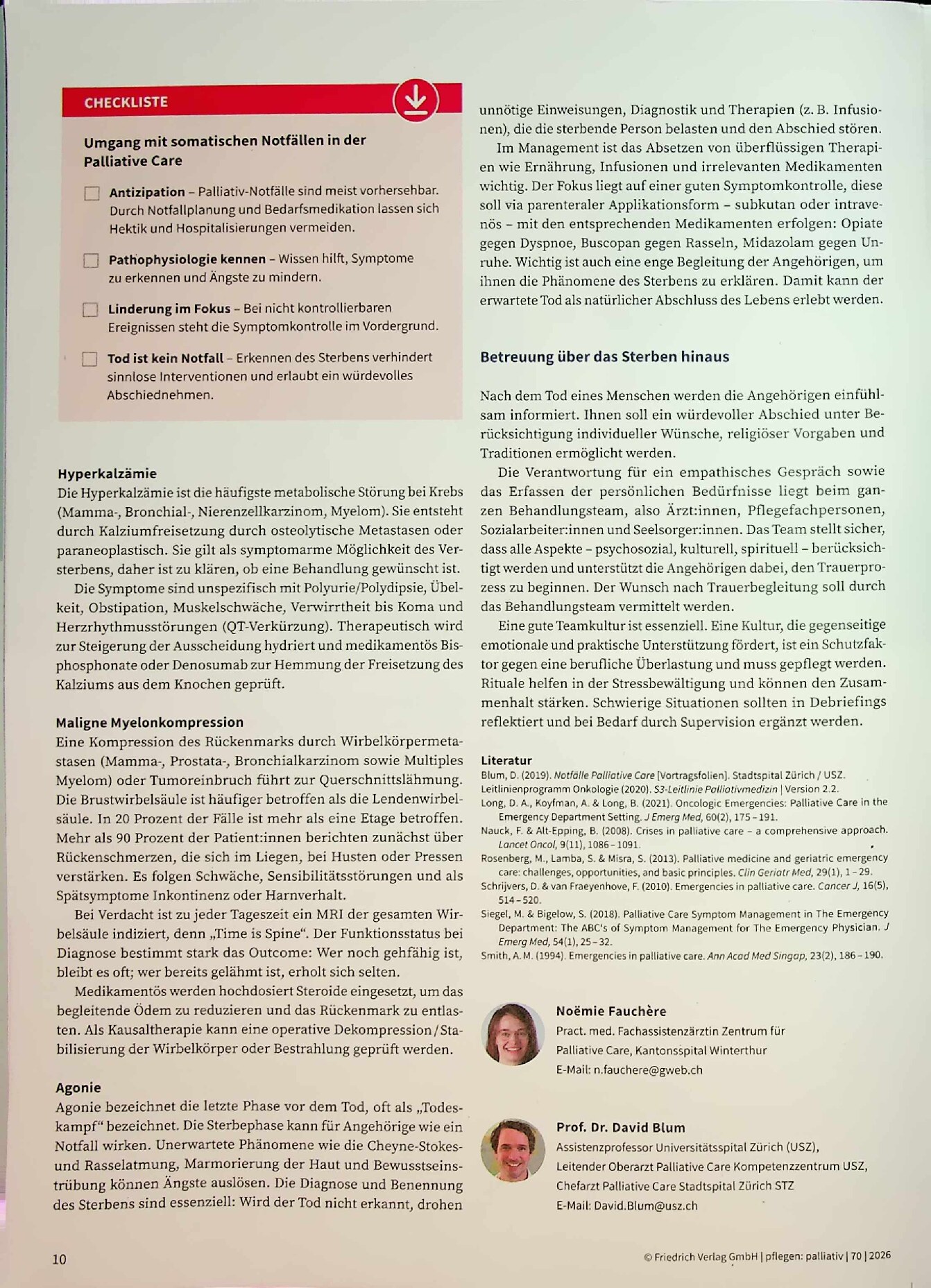 Vorschauseite 3: Von der Atemnot bis zum Ileus: Somatische Notfälle in der Palliative Care